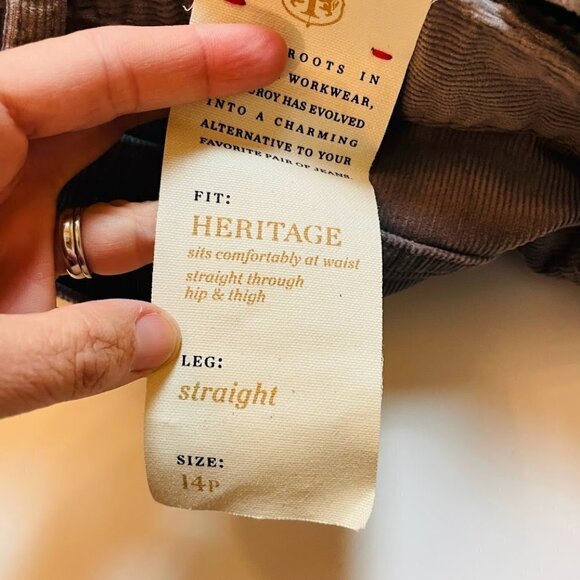 NWT Talbots Pant Trouser Corduroy Heritage Straight Leg Taupe Brown Petite Class - Picture 11 of 14